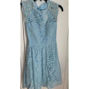Prom or Occassion Baby Blue Lace Dress